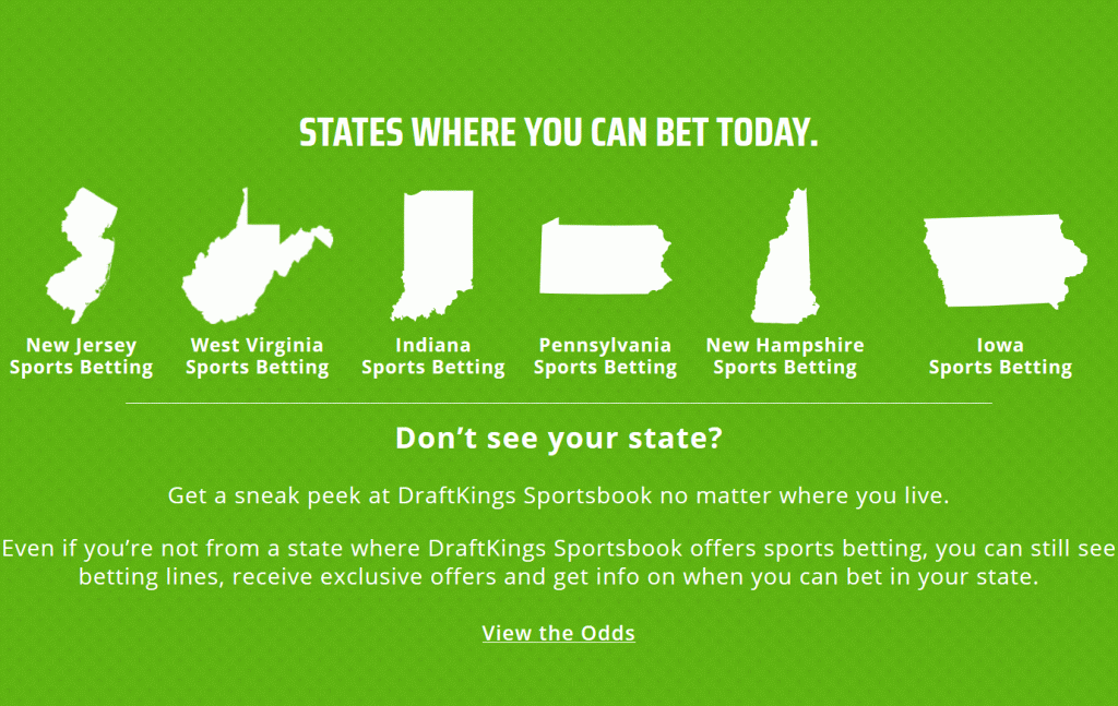 DraftKings States You Can Bet Today